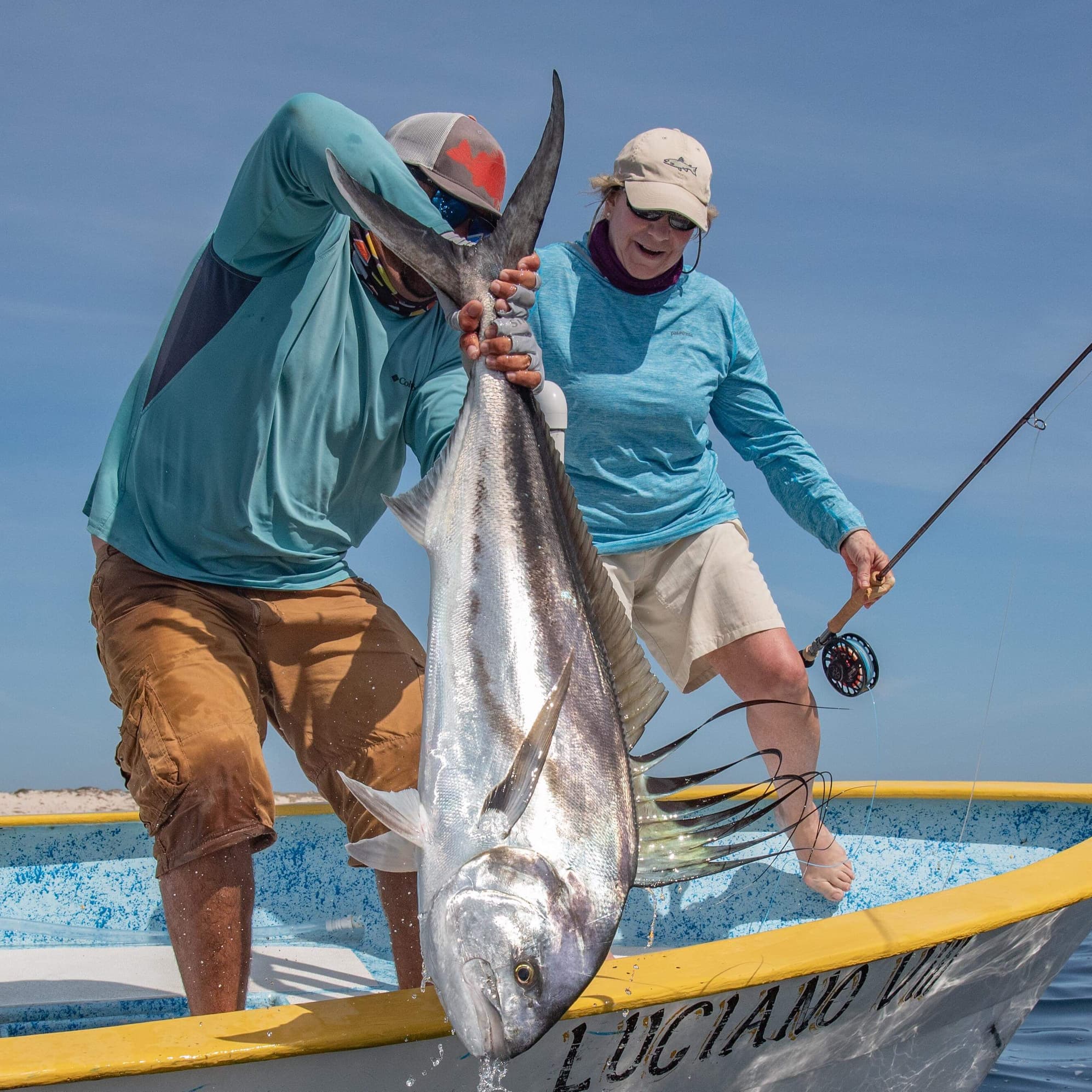 trophy roosterfish on the fly in Baja California